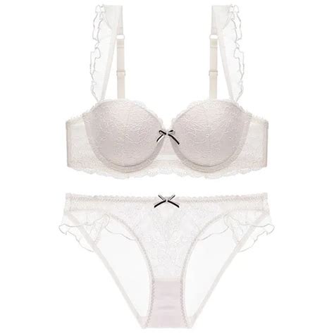 Sexy Lace Small Breasts Gathered Can Be Inserted Piece Cups Comfortable Bra Lingerie Set Bra