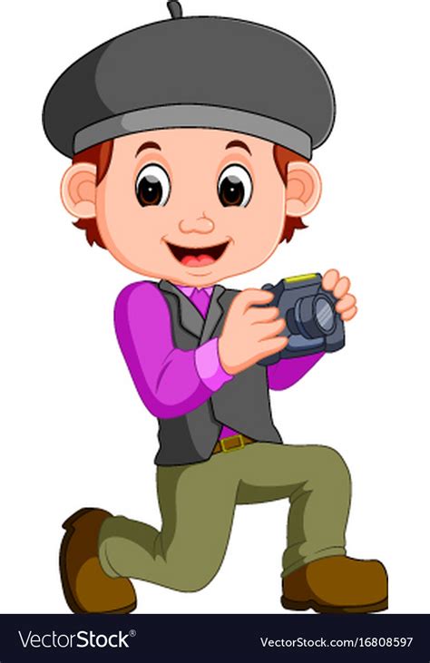 Cartoon character - photographer Royalty Free Vector Image