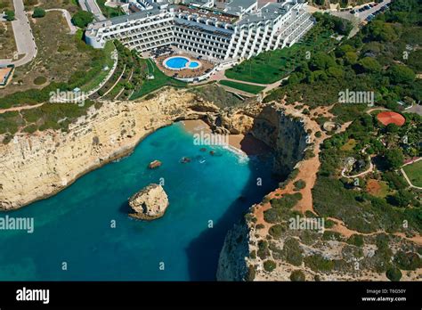 Aerial View Luxury Resort Overlooking Vale Covo Beach And The Stunning