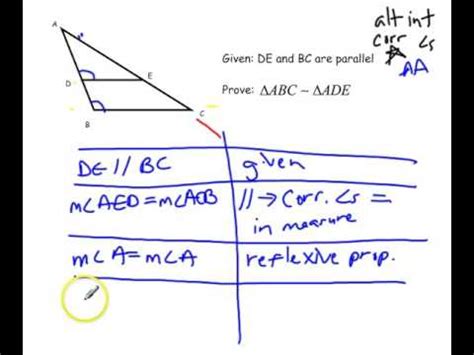 proofs similar triangles - YouTube