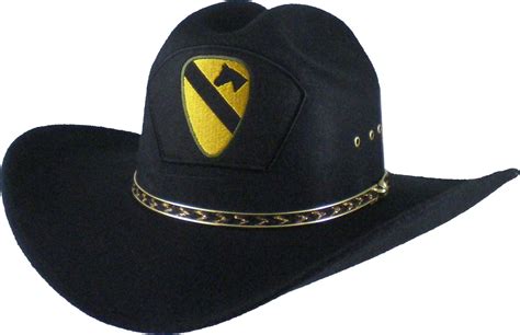 1st Cavalry Division Patch Felt Cowboy Western Mens Hat [Black - S/M ...