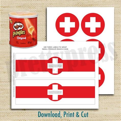 Printable Party Favors Bandages Wrapper Party Decorations Etsy In