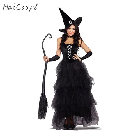 Halloween Witch Costume For Women Adult Sexy Magic Girl Cosplay Black