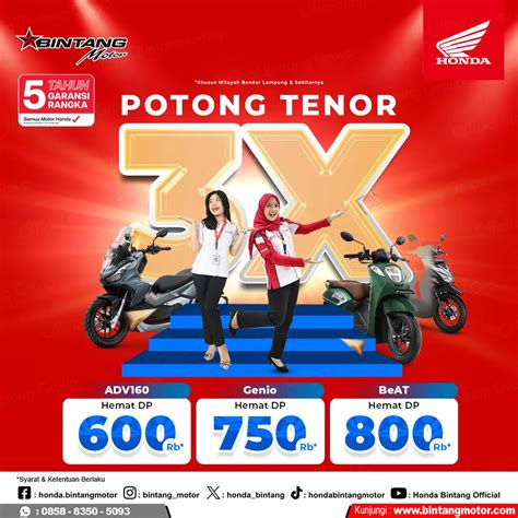 Promo Potongan Tenor April 2024 Honda Bintang Motor Bandar Lampung