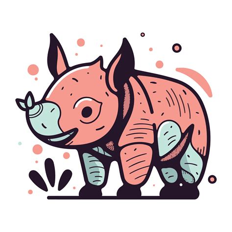 Cute rhinoceros. Vector illustration of a rhinoceros. 33322131 Vector ...