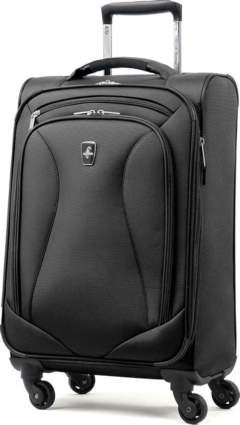 Atlantic Luggage Ultra Lite Softside Expandable Spinner, Jade Black, 21 ...