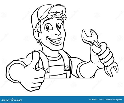 Mechanic Or Plumber Spanner Emoticon Emoji Icon Cartoon Vector