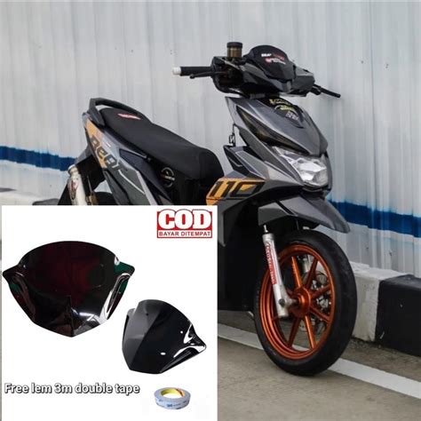 Jual Visor Winshield Depan Batok Motor Honda Beat New Karbu Bahan Full