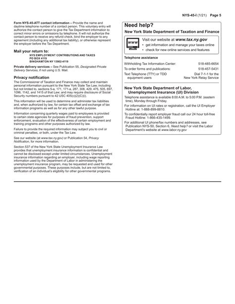 Download Instructions For Form Nys 45 Quarterly Combined Withholding Wage Reporting And