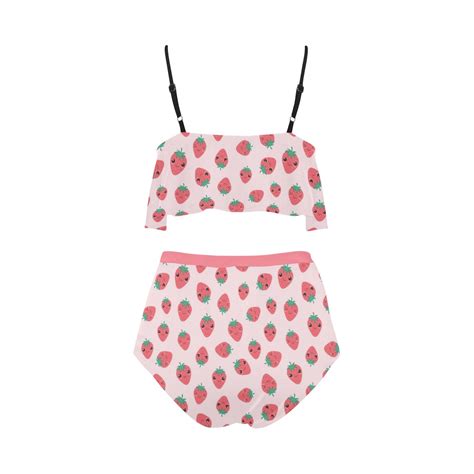 Kawaii Bikini Set Strawberry Bikini Kawaii Swimwear Etsy