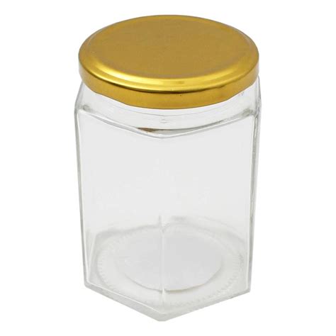 Clear Hexagonal Glass Jar Ml Hobbycraft