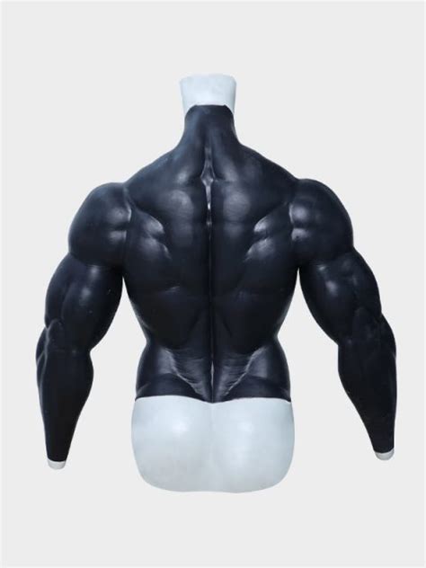 Upgraded Black Muscle Suit With Spider Tattoo Silicone Masks