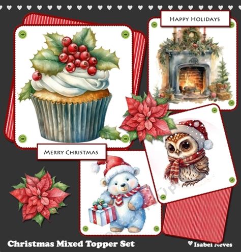 Christmas Mixed Topper Set Cup Craftsuprint