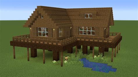 Minecraft How To Build A Stilts House With A Pond YouTube