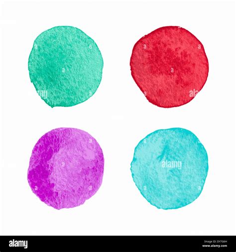 Color Isolated Watercolor Circles Set Watercolour Palette Stock Photo