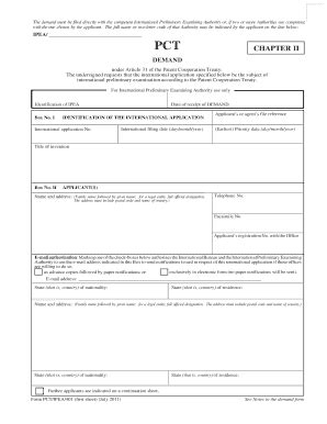 Editable Form PCT IPEA 401 DEMAND WIPO Sipo Gov Fill And Sign