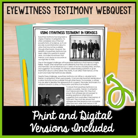 Eyewitness Testimony Forensics Lesson Plan Bundle ⋆ The Trendy