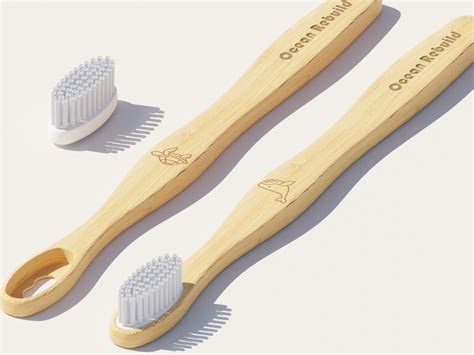 This Bamboo Toothbrush With Removable Bristles Is Made From Plants