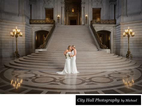 LGBTQ Kiss At The San Francisco City Hall Staircase San Francisco City Hall Wedding Same Sex
