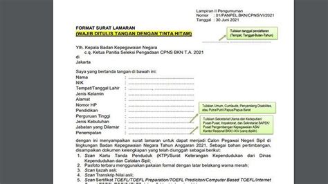 Contoh Format Surat Lamaran Cpns Lengkap Dengan Formasi Cpns Pekanbaru