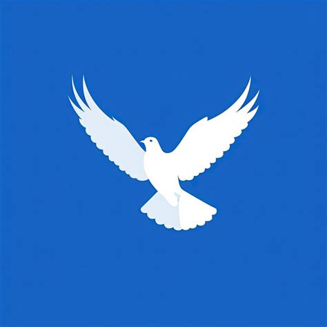 Premium Photo The White Dove Icon On A Blue Background