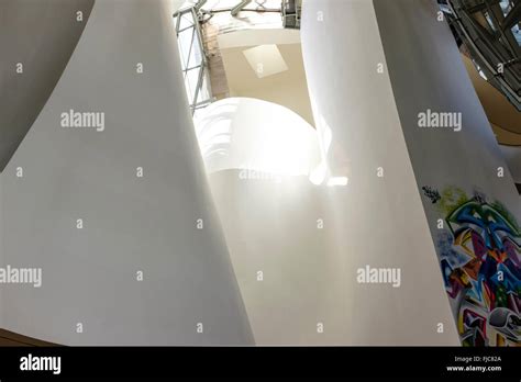 Interior of the Guggenheim Museum Bilbao Spain designed by Frank Gehry ...