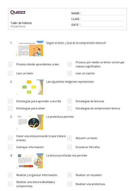 Estrategias De Comprensi N Lectora Hojas De Trabajo Para Grado En