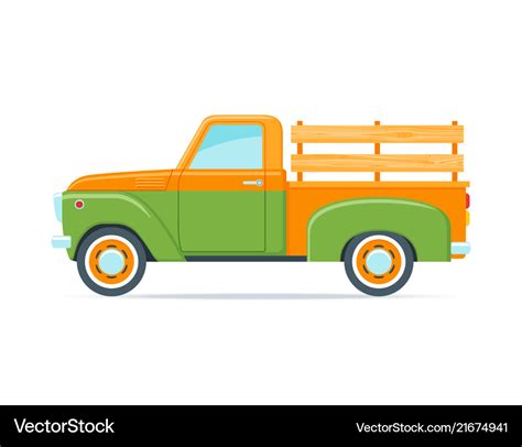 Retro farmer pickup truck Royalty Free Vector Image