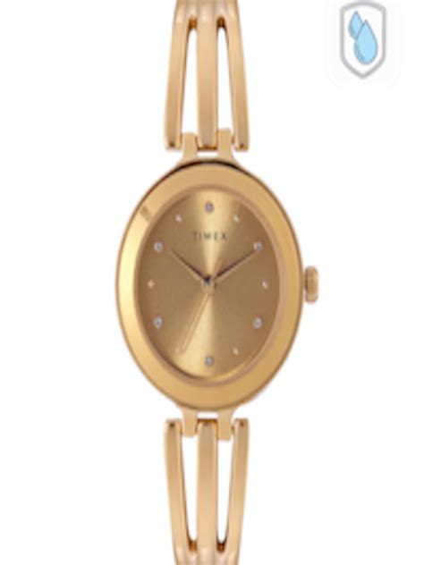 Buy Timex Women Gold Toned Brass Embellished Dial And Gold Toned Analogue Watch Twtl10304