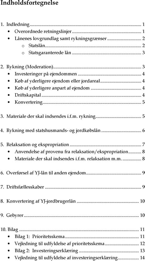 Ryknings og Relaksationsvejledning for statslån statsgaranterede