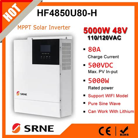 SRNE 5000W 48V Hybrid Inversor Built In 80A MPPT Solar Charger 110