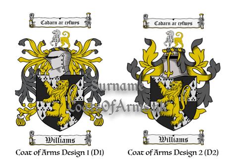 Williams (Welsh) Coat of Arms (Family Crest) Instant Download