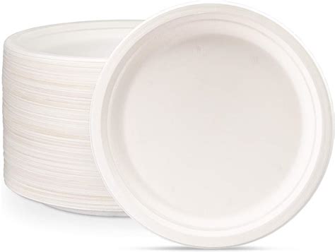 Comfy Package 100 Compostable 10 Inch Heavy Duty Plates 125 Pack Eco