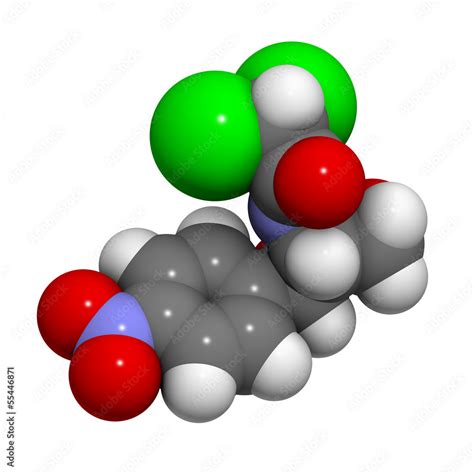 Chloramphenicol antibiotic drug, chemical structure. Stock Illustration ...