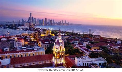 Cartagena Skyline Colombia Sunset Stock Photo Edit Now 1260477064