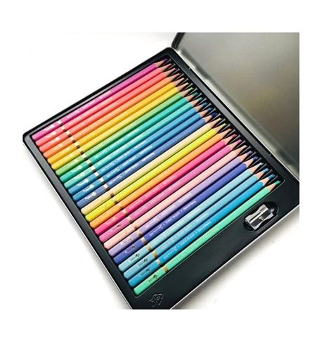 Lápices De Colores Pastel Tryme Square 500 C 24 CLIP s Papelería y Arte