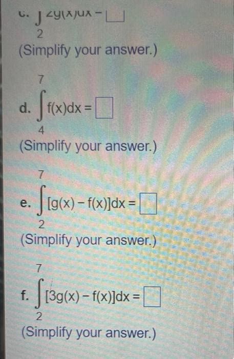 Solved 4 7 The Functions Fand G Are Integrable And