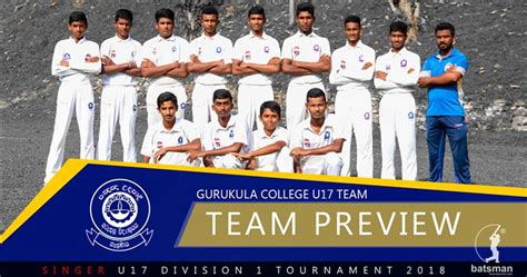 Gurukula College Kelaniya Under 17 Division 1 Team Preview Batsman