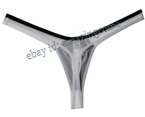 Updated Men Mesh Thong G String Bikini Underwear Out Ring Pouch T Back