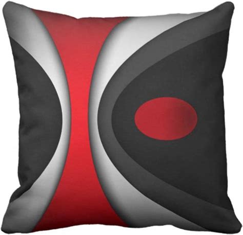 Emvency Set Of 4 Throw Pillow Covers Modern Abstract Red Stripes Gray