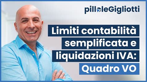 Limiti contabilità semplificata e liquidazioni IVA Quadro VO YouTube