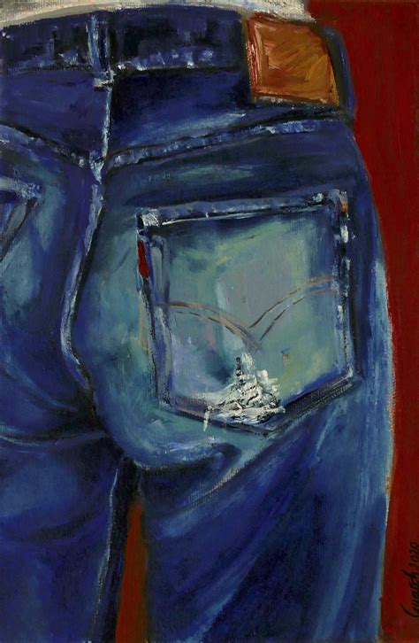 Oil Painting Cotton Canvas 33x22 Size Levis Butt Guarch Indigo