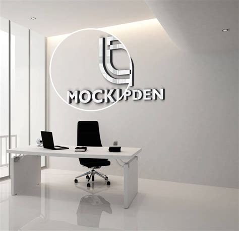 Free 3d Office Wall Sign Logo Mockup Psd Zillabxe