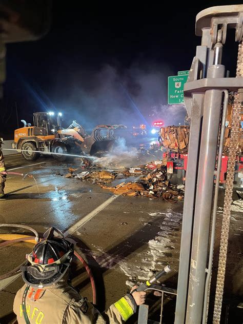 Crews Battle Large Semi Fire On I 70 In Huber Heights