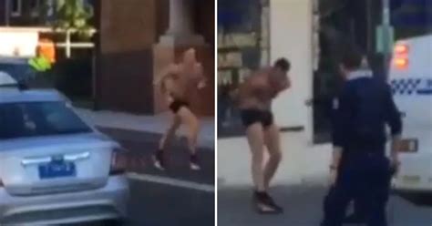 Half Naked Man Caught On Camera As He Runs Through Rush Hour Traffic In Underwear The Mirror
