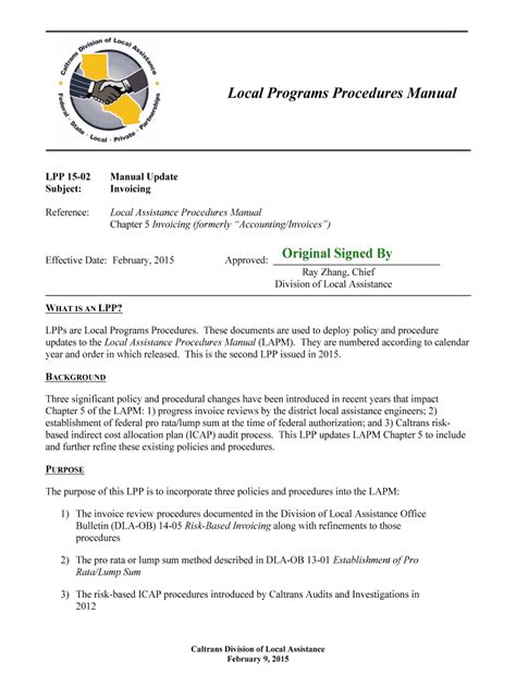 Fillable Online Dot Ca Local Assistance Procedures Manual Chapter 5