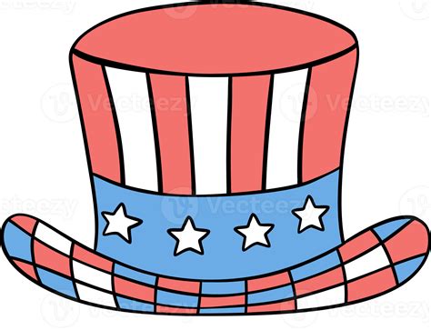 Retro Groovy 4th Of July Uncle Sam Hat Independence Day Festive Cartoon