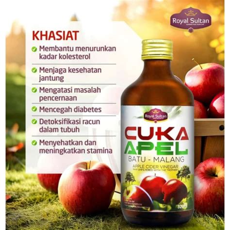 Jual Cuka Apel Apple Cider Vinegar Batu Malang Royal Sultan 320 Ml Bpom