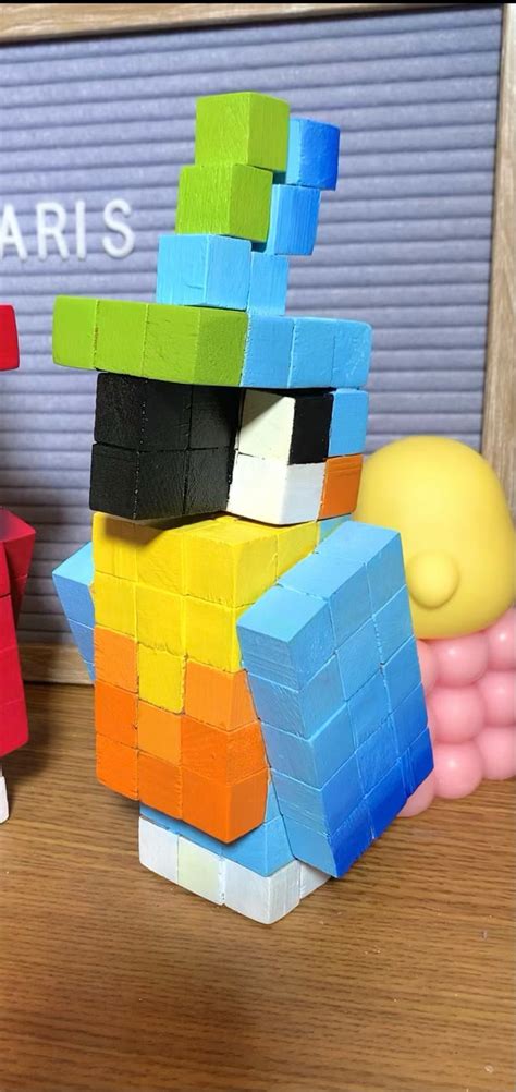 Minecraft Parrot Wooden Craft Block Etsy