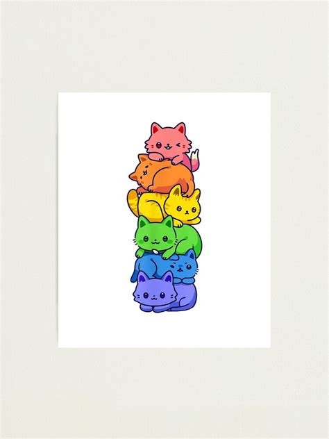 Gay Pride Cat LGBT Kawaii Cats Pile Cute Anime Rainbow Flag